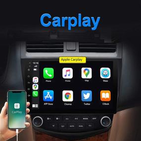 img 1 attached to 10-дюймовый автомобильный стерео-плеер с Android 10.0, GPS-навигацией для Honda Accord 7 поколения (2003-2007), поддержкой Bluetooth CarPlay, емкостным сенсорным экраном и встроенной камерой заднего вида.
