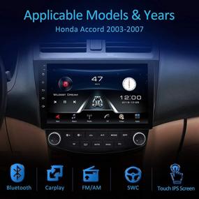 img 3 attached to 10-дюймовый автомобильный стерео-плеер с Android 10.0, GPS-навигацией для Honda Accord 7 поколения (2003-2007), поддержкой Bluetooth CarPlay, емкостным сенсорным экраном и встроенной камерой заднего вида.