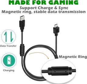 img 2 attached to 🎮 10ft PS4 Controller Charging Cable (2 Pack), Play and Charger Data Sync Cord for Sony Playstation 4/ PS4 Pro/ PS4 Slim/ PS4 Controllers, Microsoft Xbox One X/One S/One Elite/One Controllers - Black