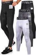 yuerlian men's running tights with pockets - cool dry pant baselayer leggings логотип