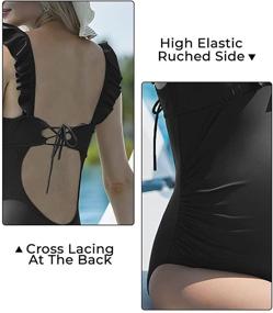 img 2 attached to 👙 V-Neck Ruffled Lace Up Monokini - Summer Mae Maternity Swimsuit One Piece