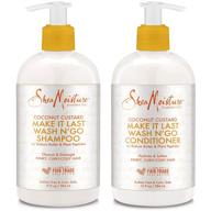 shea moisture coconut custard make it last wash n’ go shampoo and conditioner set, 13 ounce logo