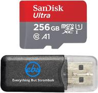 sandisk 256gb ultra micro sdxc memory card bundle for samsung galaxy a6, a6+, a8, a8 star phone uhs-i class 10 (sdsquar-256g-gn6ma) with bonus everything but stromboli (tm) card reader logo