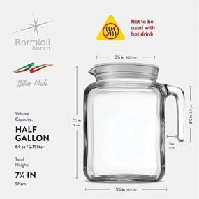 img 1 attached to Bormioli Rocco 68 Ounce Glass Pitcher with Hermetic Seal Lid, Spout - Perfect for Homemade Juice, Cold Tea, and Glass Milk Bottles