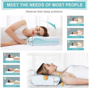 img 2 attached to 👑 Queen Size Mkicesky Side Sleeper Contour Memory Foam Pillow: Orthopedic Sleeping Pillow for Neck Pain Relief - Ergonomic Cervical Pillow for Back and Stomach Sleepers, includes Washable Hypoallergenic Pillowcase