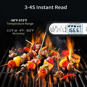 img 2 attached to 🌡️ Dual Probe Meat Thermometer: Instant Read Cooking Tool with Alarm Setting, Backlight & Magnet – Ideal for BBQ, Grilling, Smoking, and Oven; Perfect for Oil and Candy