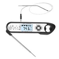 🌡️ dual probe meat thermometer: instant read cooking tool with alarm setting, backlight & magnet – ideal for bbq, grilling, smoking, and oven; perfect for oil and candy logo