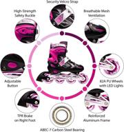 xino sports children's adjustable inline skates - led illuminated light up wheels - suitable for indoor & outdoor use - roller blades for girls & boys логотип