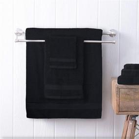 img 1 attached to GLAMBURG Ultra Soft 8-Piece Towel Set - 100% Pure Ringspun Cotton - Ideal for Everyday Use, Hotel & Spa - Black