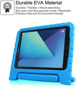 img 1 attached to 🔵 Fintie Case for Samsung Galaxy Tab S3 9.7, Lightweight Shockproof Convertible Handle Stand Kids-Friendly Cover for Samsung Galaxy Tab S3 9.7-Inch Tablet (SM-T820/T825/T827) 2017 Release, Blue