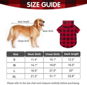 img 3 attached to Cozy Plaid Dog Hoodie - Soft and Warm Dog Sweater Set with Hat, 🐶 Ideal Autumn and Winter Pet Clothing with Leash Hole, Perfect for Small, Medium, and Large Dogs