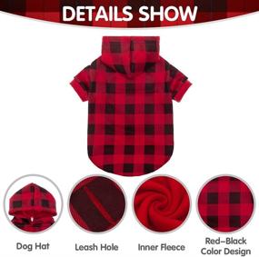 img 2 attached to Cozy Plaid Dog Hoodie - Soft and Warm Dog Sweater Set with Hat, 🐶 Ideal Autumn and Winter Pet Clothing with Leash Hole, Perfect for Small, Medium, and Large Dogs