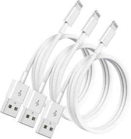 img 4 attached to 🔌 3 Pack Apple MFi Certified iPhone Charger 6ft - Fast Lightning to USB Cable for iPhone & iPad - Long 6 Feet Charging Cord for iPhone 12/11 Pro/11/XS MAX/XR/8/7/6s/6/5S/SE and iPad/Air Original (2M)