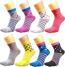 img 4 attached to 🧦 8-Pack Set of Women's Cotton Wicking Athletic No Show Low Cut Ankle Toe Socks for Better Comfort and Performance