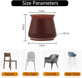 img 2 attached to MAYLAI 36 Pack Chair Leg Covers: Ultimate Protection for Hardwood Floors - Brown, Medium