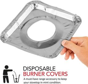 img 2 attached to 🔥 50 Pack Gas Burner Liners: Disposable Aluminum Foil Stove Covers for Clean and Spill-Free Cooking