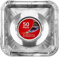 🔥 50 pack gas burner liners: disposable aluminum foil stove covers for clean and spill-free cooking логотип