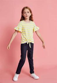 img 2 attached to 🌈 Rainbow Girls' Summer Cotton T-Shirts - Sleeve Tops, Tees & Blouses