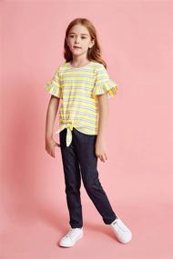 img 1 attached to 🌈 Rainbow Girls' Summer Cotton T-Shirts - Sleeve Tops, Tees & Blouses