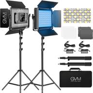 набор gvm rgb led светильников для видеосъемки с управлением по bluetooth и 360° 🎥 полным цветом, профессиональное освещение 1000д для студии youtube, видеосъемки, конференций, cri 97+. логотип