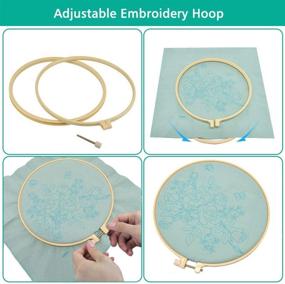 img 1 attached to 🧵 Embroidery Kits with Patterns for Beginners and Starters - Complete Cross Stitch Set for Adults with Embroidery Hoop, Flower Pattern, Thread, and Instructions
