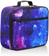 🌌 fenrici galaxy lunch box for boys, girls, kids - insulated lunch bag, ideal for preschool, k-6, soft sided compartments, spacious, bpa free, food safe - 10.8in x 9.2in x 3.8in (galaxy purple) логотип