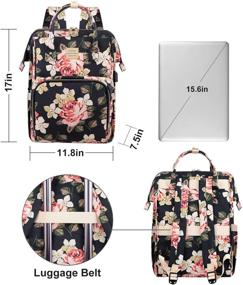 img 1 attached to 🎒 Стильный рюкзак для ноутбука с USB-портом для зарядки - 15,6 дюйма, водостойкий, идеально подходит для колледжа, школы, бизнеса, путешествий - цветочный узор, идеально подходит для женщин и девочек.