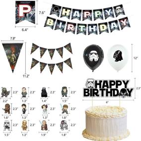 img 2 attached to 🎉 Optimized Star Wars Party Supplies: Birthday Banner, Swirls, Foil Balloons, Cake & Cupcake Topper, Pennant, Blowouts