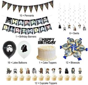img 3 attached to 🎉 Optimized Star Wars Party Supplies: Birthday Banner, Swirls, Foil Balloons, Cake & Cupcake Topper, Pennant, Blowouts