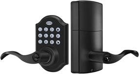 img 4 attached to 🔒 Enhance Security with BESTTEN Black Electronic Keypad Door Lock Lever - Keyless Entry, Reversible Handles, Auto Locking, 50 User Codes, One-Time Code, Matte Black