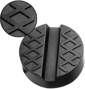 img 2 attached to 🔧 DEDC 2-Pack Universal Slotted Rubber Jack Pad - Frame Rail & Pinch Weld Protector, 6.5cm/2.56inch Diameter