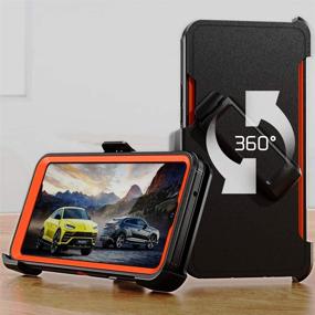 img 3 attached to 📱 Samsung Galaxy A21 Case - Rugged Hard Shockproof Protector Shield Cover with Belt Clip Holster for Samsung Galaxy A21 Phone (Black&amp;Orange)