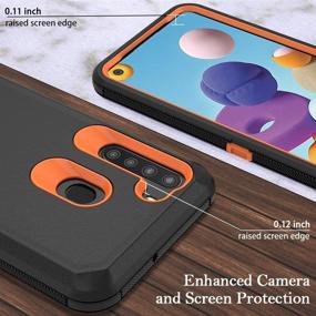 img 1 attached to 📱 Samsung Galaxy A21 Case - Rugged Hard Shockproof Protector Shield Cover with Belt Clip Holster for Samsung Galaxy A21 Phone (Black&amp;Orange)