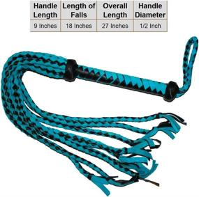 img 3 attached to 🐎 Prairie Horse Supply Premium Leather/Suede Braided Whip: 9 Tails, Long Handle, Turkhead Knots