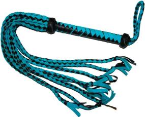 img 4 attached to 🐎 Prairie Horse Supply Premium Leather/Suede Braided Whip: 9 Tails, Long Handle, Turkhead Knots