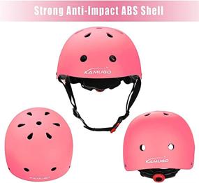 img 3 attached to KAMUGO Kids Bike Helmet Set: Complete Protective Gear for Ages 3-8 - Helmet, Knee Elbow Wrist Pads - Boys Girls Bike Skateboard Scooter Safety Kit