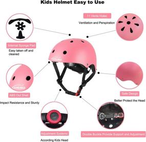 img 2 attached to KAMUGO Kids Bike Helmet Set: Complete Protective Gear for Ages 3-8 - Helmet, Knee Elbow Wrist Pads - Boys Girls Bike Skateboard Scooter Safety Kit