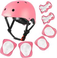 kamugo kids bike helmet set: complete protective gear for ages 3-8 - helmet, knee elbow wrist pads - boys girls bike skateboard scooter safety kit logo