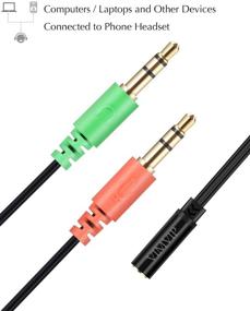 img 2 attached to 🔊 VIMVIP 3.5mm Female to Dual 3.5mm Male Mic & Stereo Audio Y Splitter Cable Cord for PC Laptop - Efficient Audio Splitting Solution