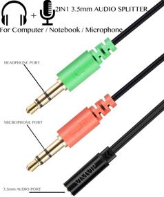 img 3 attached to 🔊 VIMVIP 3.5mm Female to Dual 3.5mm Male Mic & Stereo Audio Y Splitter Cable Cord for PC Laptop - Efficient Audio Splitting Solution