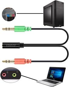 img 1 attached to 🔊 VIMVIP 3.5mm Female to Dual 3.5mm Male Mic & Stereo Audio Y Splitter Cable Cord for PC Laptop - Efficient Audio Splitting Solution