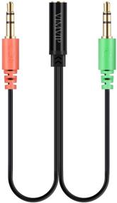 img 4 attached to 🔊 VIMVIP 3.5mm Female to Dual 3.5mm Male Mic & Stereo Audio Y Splitter Cable Cord for PC Laptop - Efficient Audio Splitting Solution