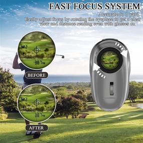 img 1 attached to Golf Rangefinder, Laser Range Finder Golfing 650 Yard Range Flag Lock Pulse Vibration, 6X Magnification, Slope Compensation Wellray L600ag