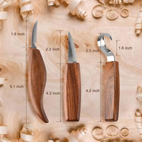 img 1 attached to 🔪 Wood Carving Tools Set, 13-Piece Kit with Carving Hook Knife, Whittling Knife, Chip Carving Knife, Gloves, Knife Sharpener - Ideal for Spoon, Bowl, Kuksa Cup Crafting, Perfect for Beginners in Woodworking