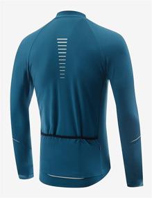 img 3 attached to 🚴 BALEAF Men's Thermal Cycling Jersey - Long Sleeve Fleece Cycling Jacket for Winter, Water Repellent & Windproof - Full Zip, Lightweight Design