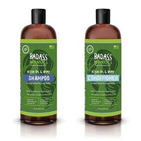 img 4 attached to 🧴 Thickening and Repairing Argan and Hemp Oil Shampoo and Conditioner for Men and Women - Natural Ingredients, Non-GMO, Parabens/Sulfate Free - Ideal for Thinning Hair - 16 fl oz