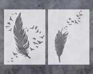 🎨 gss designs feather birds wall art stencils - set of 2 reusable (12x16inch) painting templates for floor, wall, tile, fabric, wood - sl-068 logo