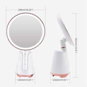 img 2 attached to FENCHILIN Vanity Tabletop Makeup Mirror: Bluetooth Speaker, LED Lighting, Intelligent Switch, 10X Magnifying, Portable