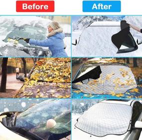 img 1 attached to 🚗 HEHUI Car Windshield Snow Cover - 4 Layers Protection for Snow, Ice, Sun, Frost Defense - Extra Large Winter Cover Fits Most Cars and SUVs