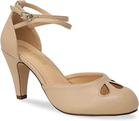 img 2 attached to SEO-Optimized: Chase and Chloe Kimmy Mary Jane Retro Pump Heel with Teardrop Cutout